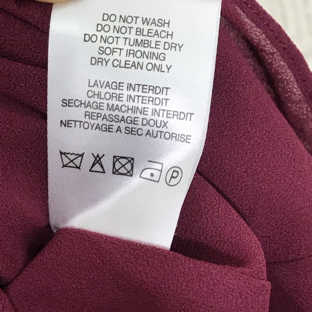 New IRO Salene Ruffle-Trim Mini Dress Burgundy Red - Picture 7 of 8